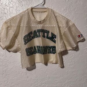 Vtg Seattle Seahawks Jersey Champion Football 80s Mesh Belly Practice  No size t